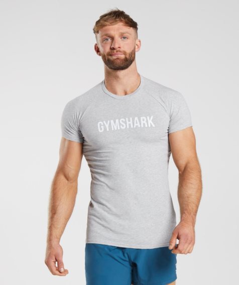 Men's Gymshark Apollo T-Shirts Light Grey | CA 18D7A0